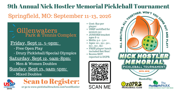 2026 9th Annual Nick Hostler Memorial Tournament