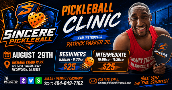 Sincere Pickleball Beginner/Intermediate Clinic